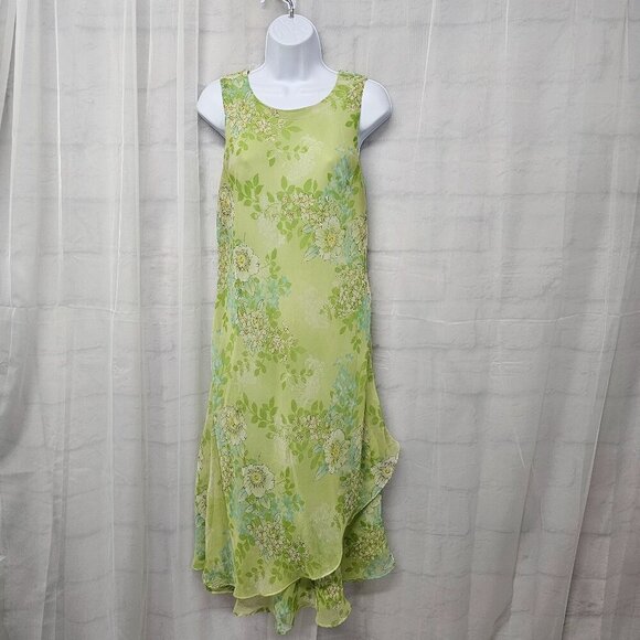 Studio 1 Green Floral Sleeveless Maxi Dress Romantic Boho Fairy 14 - Picture 1 of 12